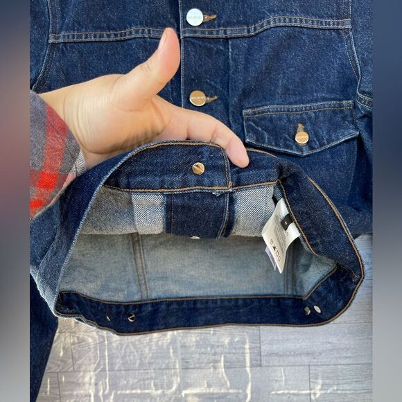 Goldsign The Pleat Cropped Denim Jacket size medium - Picture 9 of 13